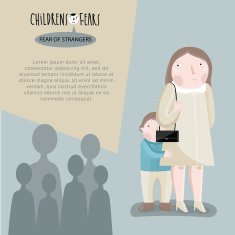 Childrens fears Vector illustration