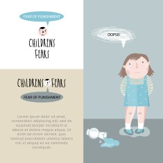 Children's fears Vector illustration