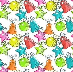Christmas seamless pattern with decorations