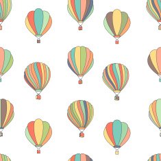 Vector seamless pattern with hot air balloons