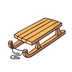 Kid's sleigh bright vector children illustration isolated on white