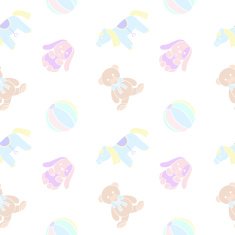 Cuddly toys Seamless pattern in pale colors
