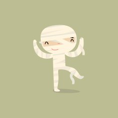 halloween kid mummie cute vector character