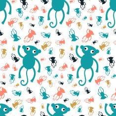 Cute cartoon seamless monkey pattern