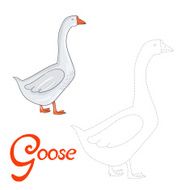 Educational game connect dots to draw goose bird
