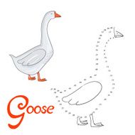 Educational game connect dots to draw goose bird N2