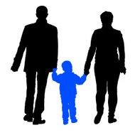 Black silhouettes Family on white background Vector N3