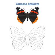 Educational game connect dots to draw butterfly N8