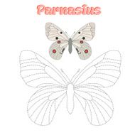 Educational game connect dots to draw butterfly N10