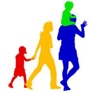 Silhouettes Family on white background Vector illustration N2