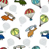 Seamless pattern with helicopter