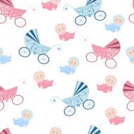 Seamless pattern with babies