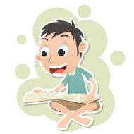 boy sitting and rerading