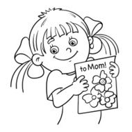 Coloring Page Outline Of a girl with picture