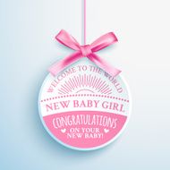 Bright congratulatory label for newborn