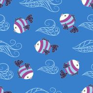 Seamless pattern with colorful fish