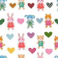 seamless pattern with baby toys N3