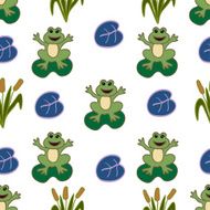 Seamless pattern with baby frog