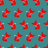 Graphically foxes in cartoon style pattern -