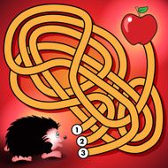 Hedgehog and apple maze game