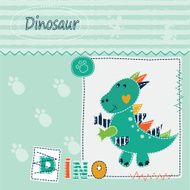 Cute kid background with dinosaur