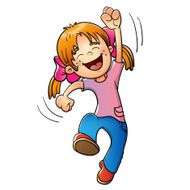 Young Girl jumping isolated on white
