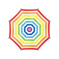 White Umbrella With Rainbow Stripes Top View Template For Your