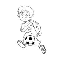 Coloring Page Outline Of A Soccer Boy N2