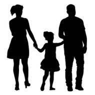 Silhouettes Family on white background Vector illustration N3