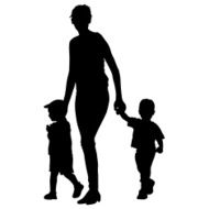 Silhouettes Family on white background Vector illustration N5