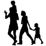 Silhouettes Family on white background Vector illustration N6