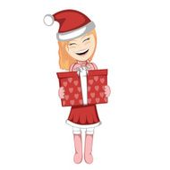 Santa girl with surprise