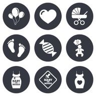 Pregnancy maternity and baby care icons