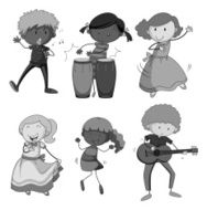 Children playing musical instrument