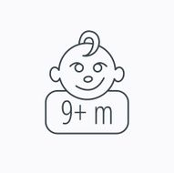 Baby face icon Newborn child sign