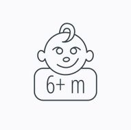 Baby face icon Newborn child sign N2