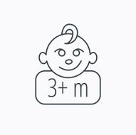 Baby face icon Newborn child sign N3