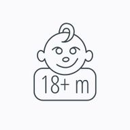 Baby face icon Newborn child sign N4