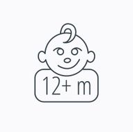 Baby face icon Newborn child sign N5