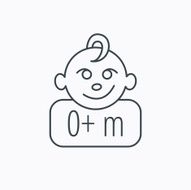 Baby face icon Newborn child sign N6