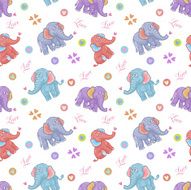 Seamless elephant kids pattern