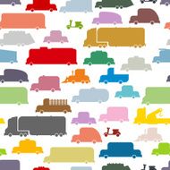 Colorful cars seamless pattern Lovely texture from ground trans