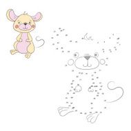 Connect the dots game mouse vector illustration