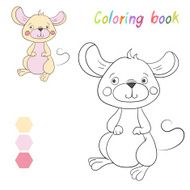 Coloring book mouse kids layout for game