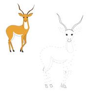 Connect the dots game gazelle vector illustration N2