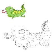 Connect the dots game iguana vector illustration N2