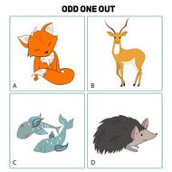 Odd one out child game vector illustration