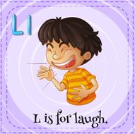 Flashcard letter L laugh