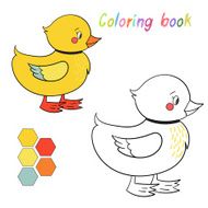 Coloring book duck kids layout for game