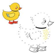 Connect the dots game duck vector illustration